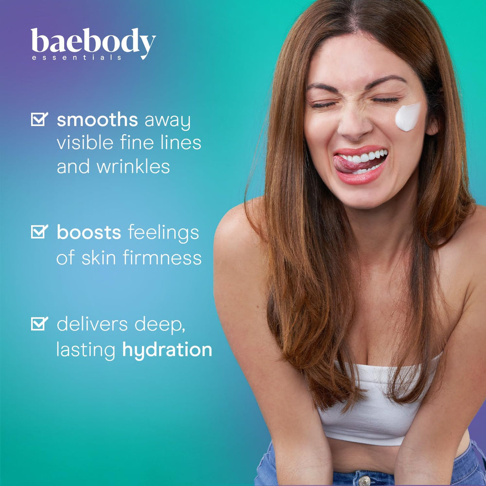 Baebody open jar texture close-up showing creamy hydration benefit