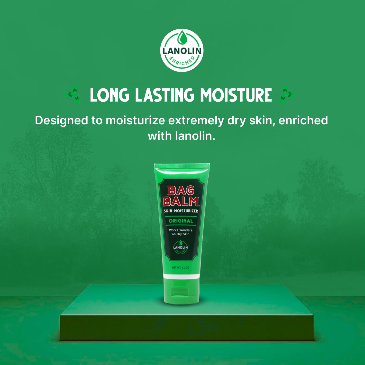 Applying Bag Balm to dry hands demonstrating targeted relief and fast absorption