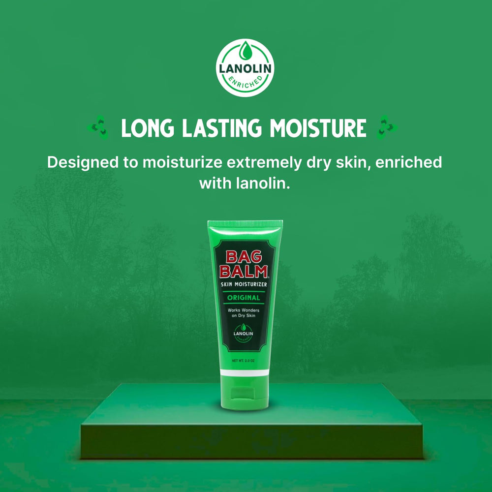 Applying Bag Balm to dry hands demonstrating targeted relief and fast absorption
