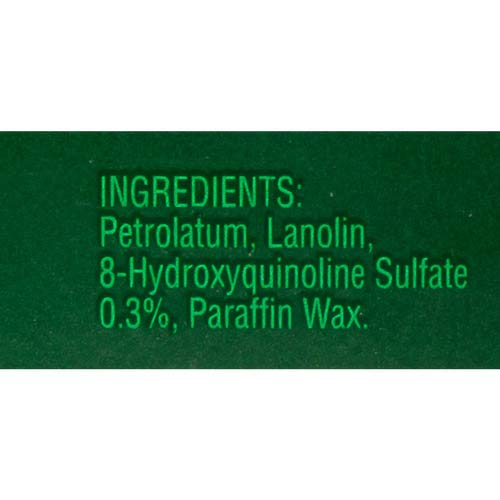 Clear product label and ingredients on Bag Balm pail showing brand transparency