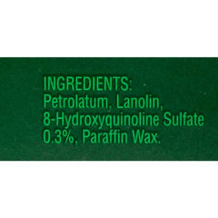 Clear product label and ingredients on Bag Balm pail showing brand transparency