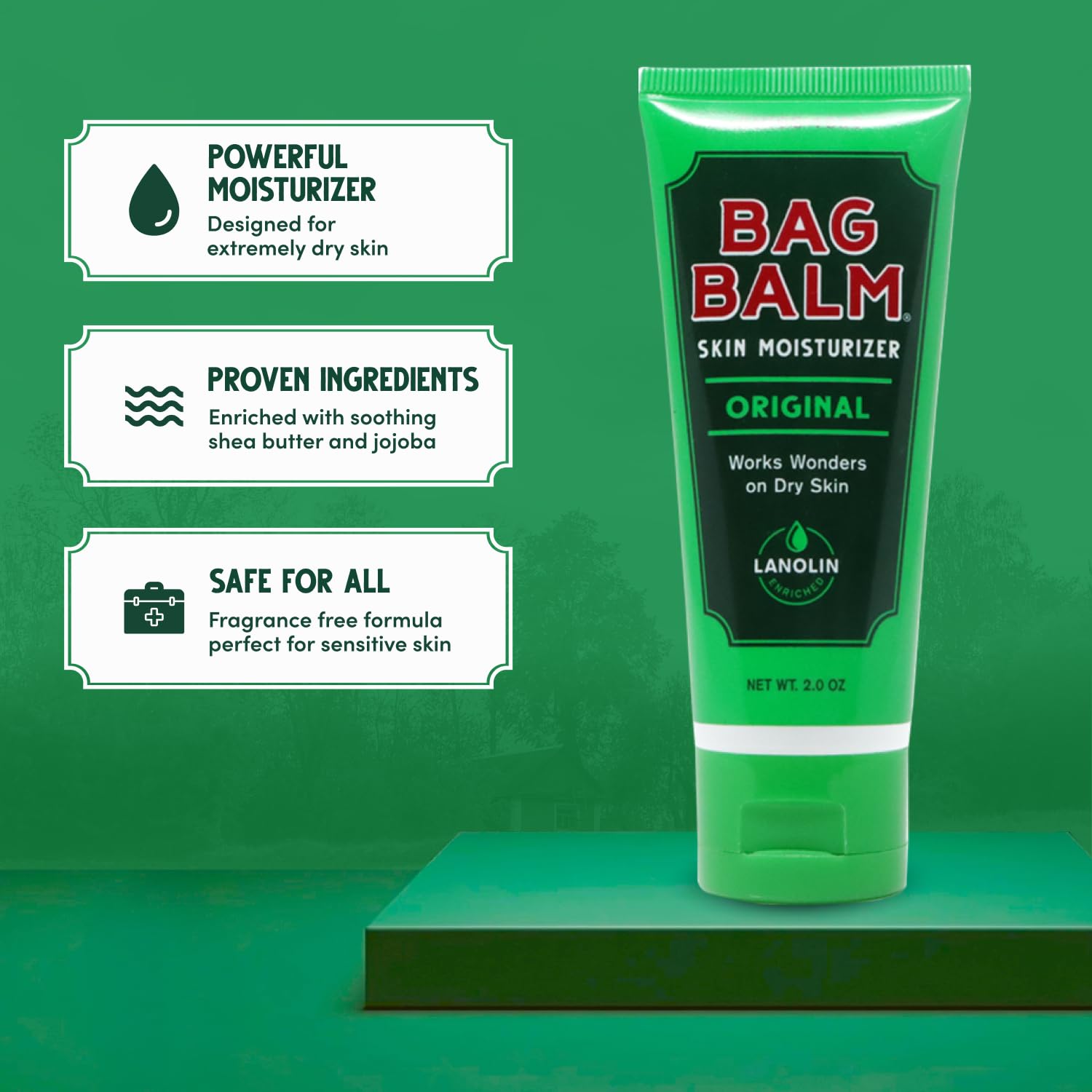 Close-up of Bag Balm lanolin sheen highlighting deep moisturization benefits