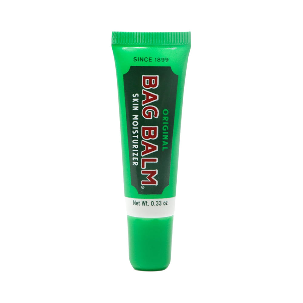 Bag Balm tube front view showing label and compact size for portable hydration