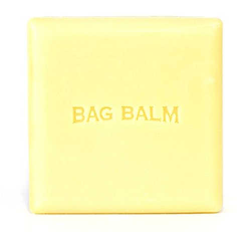 Bag Balm soap texture close-up highlighting lanolin-rich moisturizing surface
