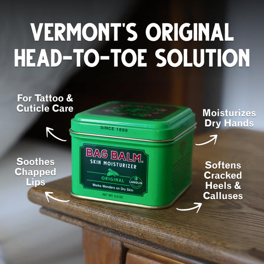 Bag Balm texture close-up highlighting thick smooth balm for lasting hydration