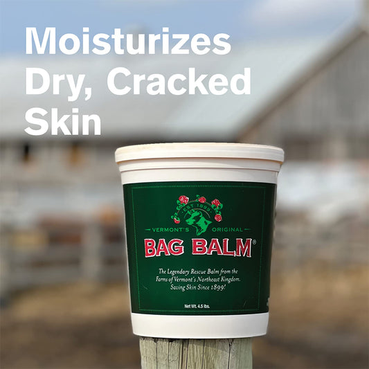 Close-up texture of Bag Balm ointment showing creamy balm for deep moisturization