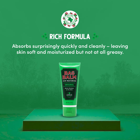 Bag Balm tube open with visible ointment texture demonstrating smooth spreadability
