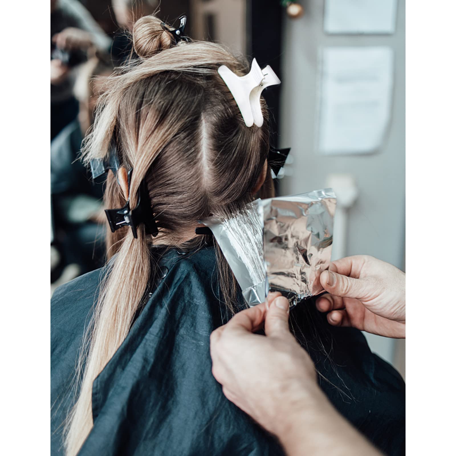 BAHABY clips holding wet hair during treatment for steady control and minimized mess