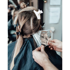 BAHABY clips holding wet hair during treatment for steady control and minimized mess