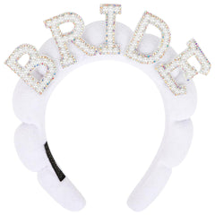 BAHABY front view of BRIDE pearl headband showing clear design and benefit
