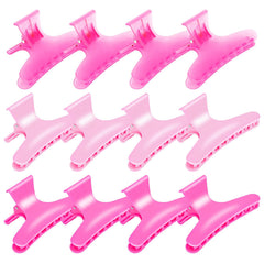 BAHABY front pack of twelve pink butterfly hair clips showing colors and count, easy organization