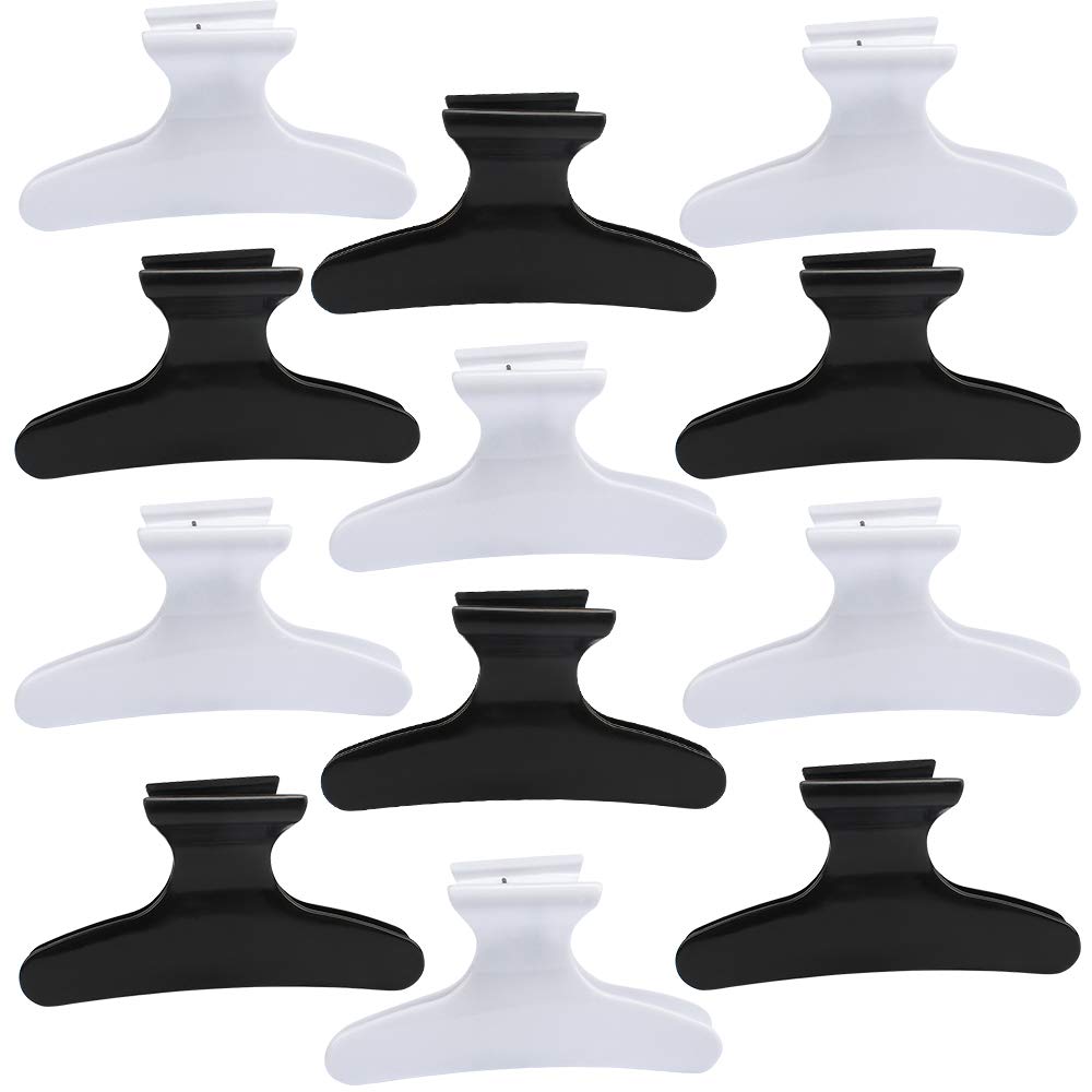 BAHABY front packaging view showing 12 black and white clips and practical storage