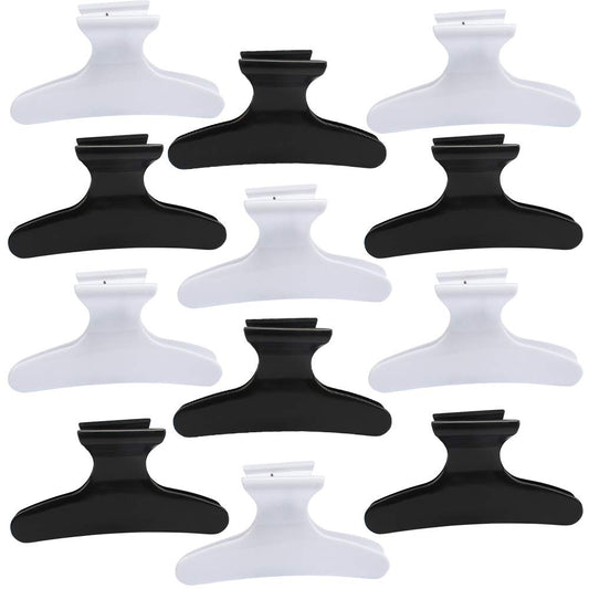 BAHABY front packaging view showing 12 black and white clips and practical storage