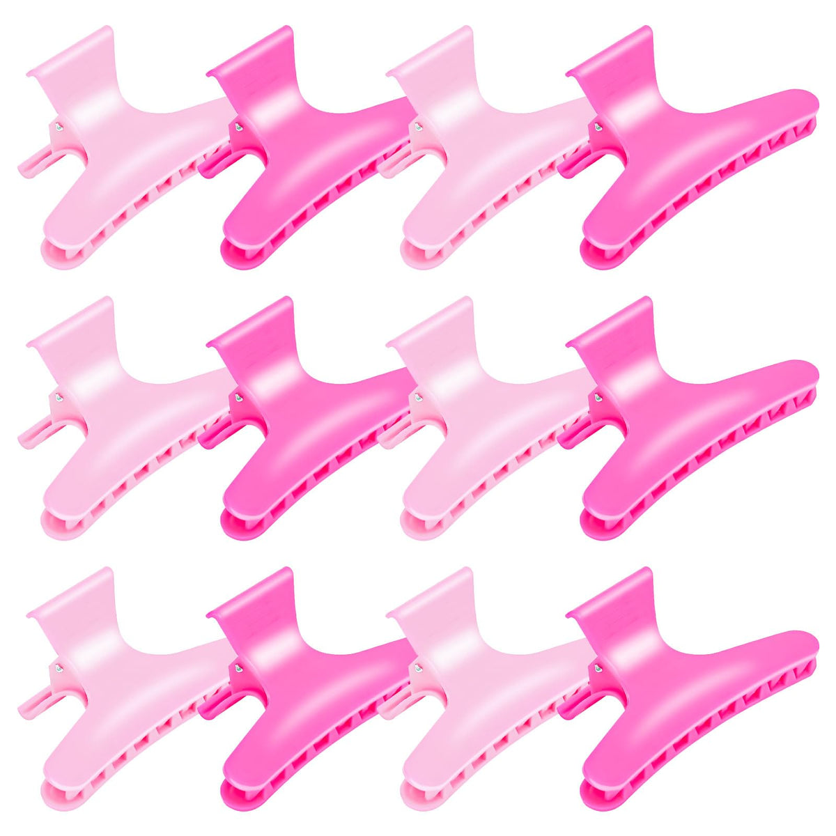 BAHABY front view of pink and hot-pink clips showing compact design and professional use