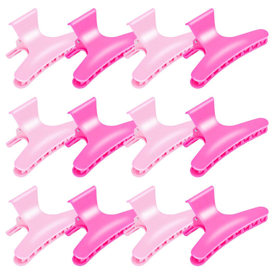 BAHABY front view of pink and hot-pink clips showing compact design and professional use