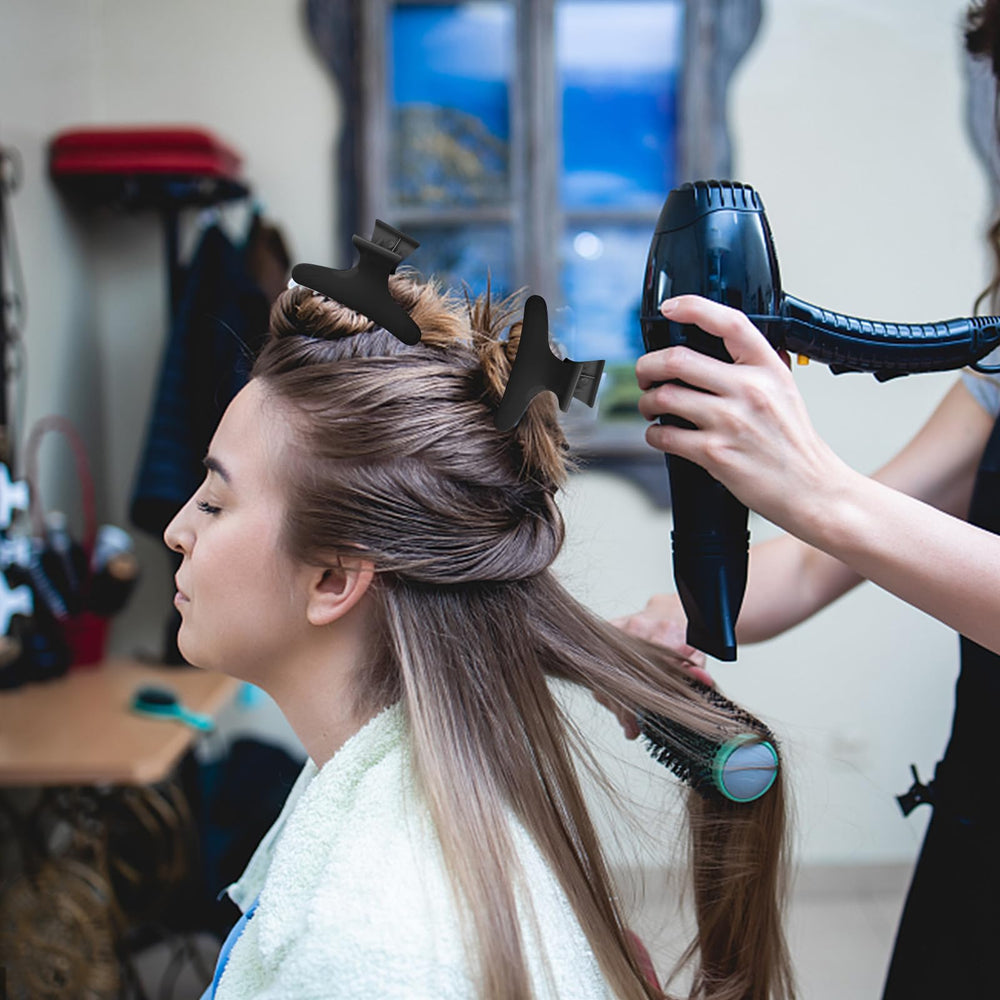 BAHABY clip in use on client's hair showing easy sectioning for precise styling benefit