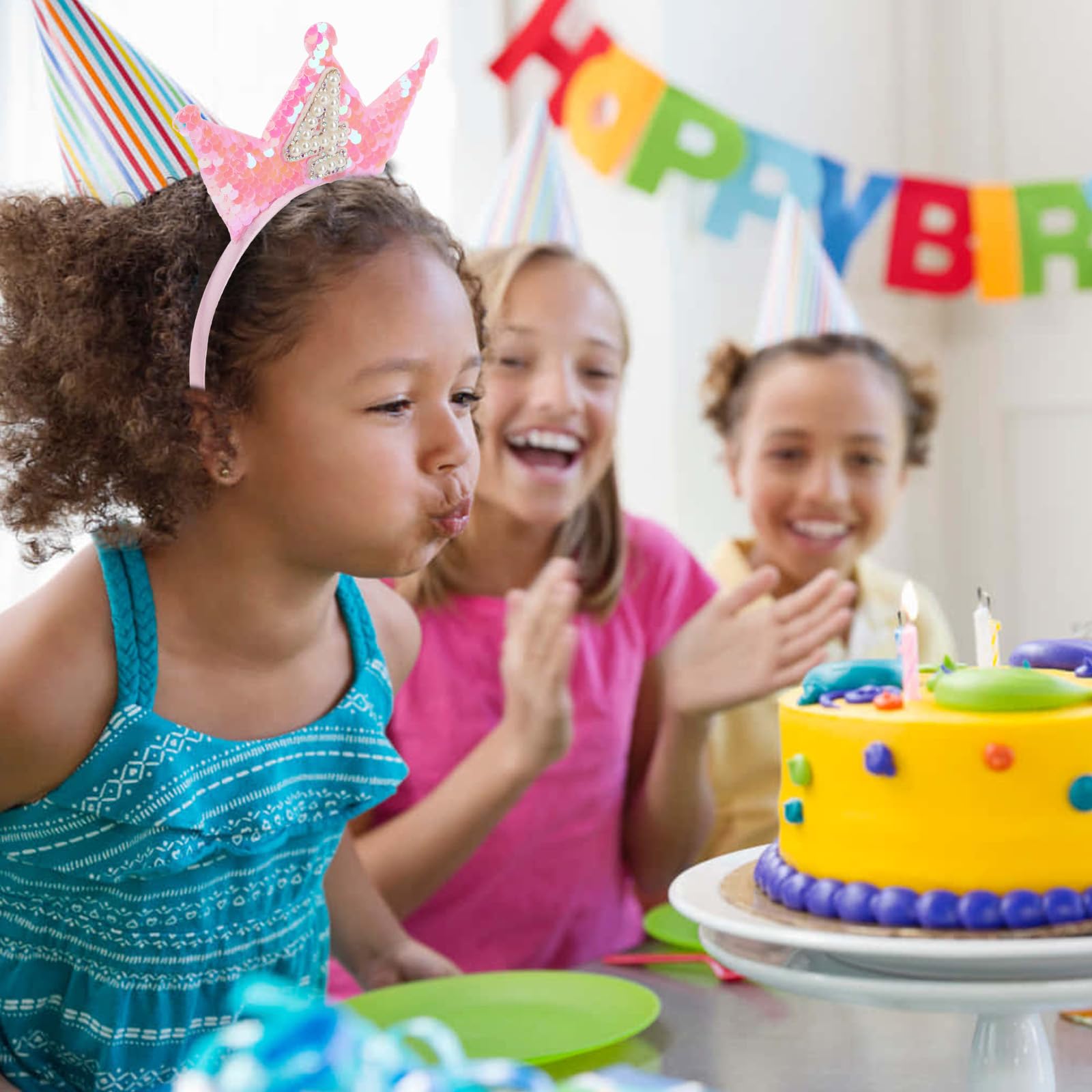 BAHABY child wearing crown at party, adds charming photo appeal