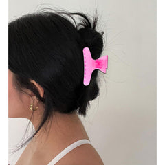 BAHABY clips on bathroom mirror shelf staged for at-home skincare and styling routines