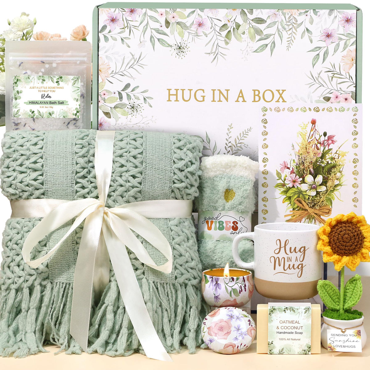 BaiCai gift box front view showing ready-to-give presentation and comforting contents