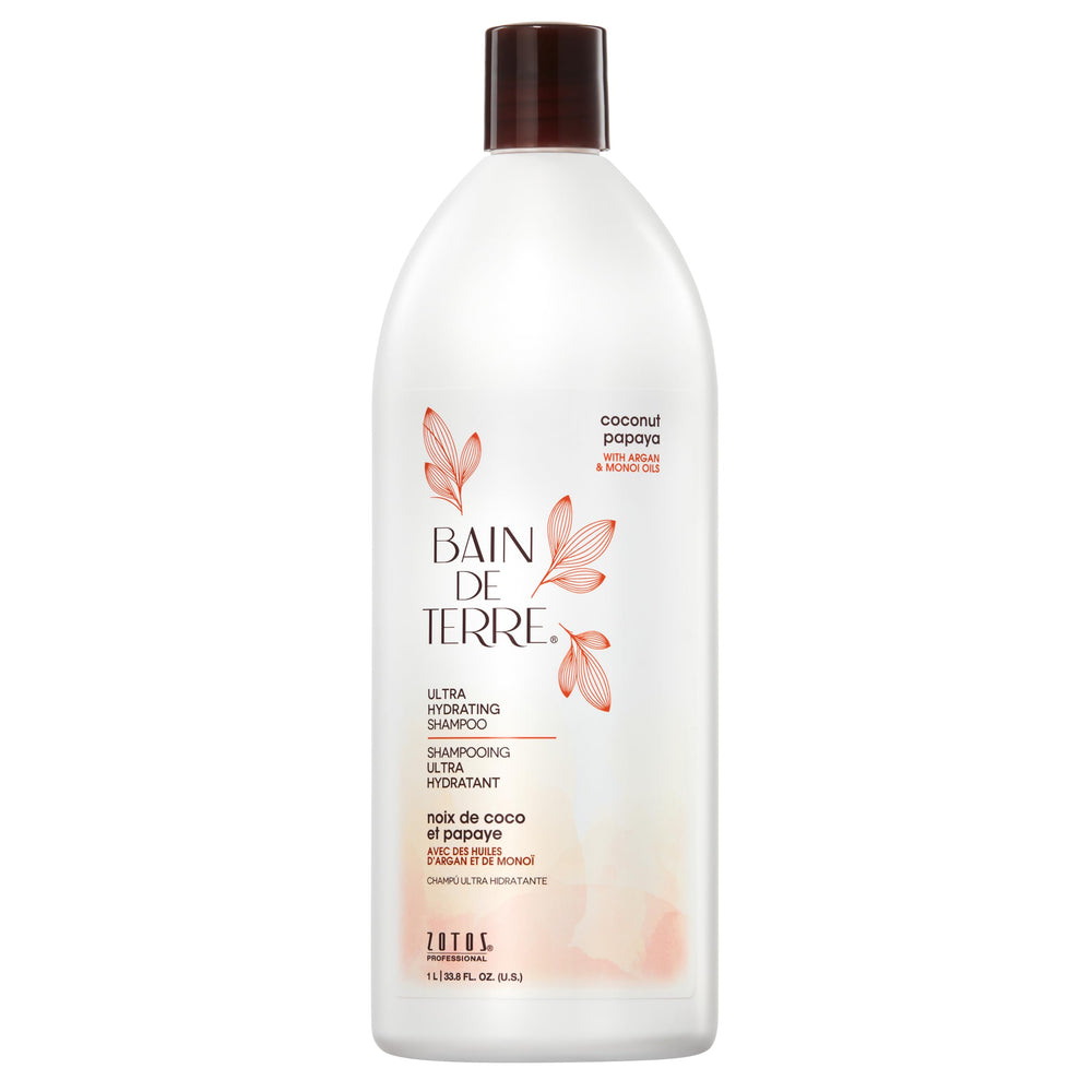Bain de Terre bottle front view showing product and large size benefit
