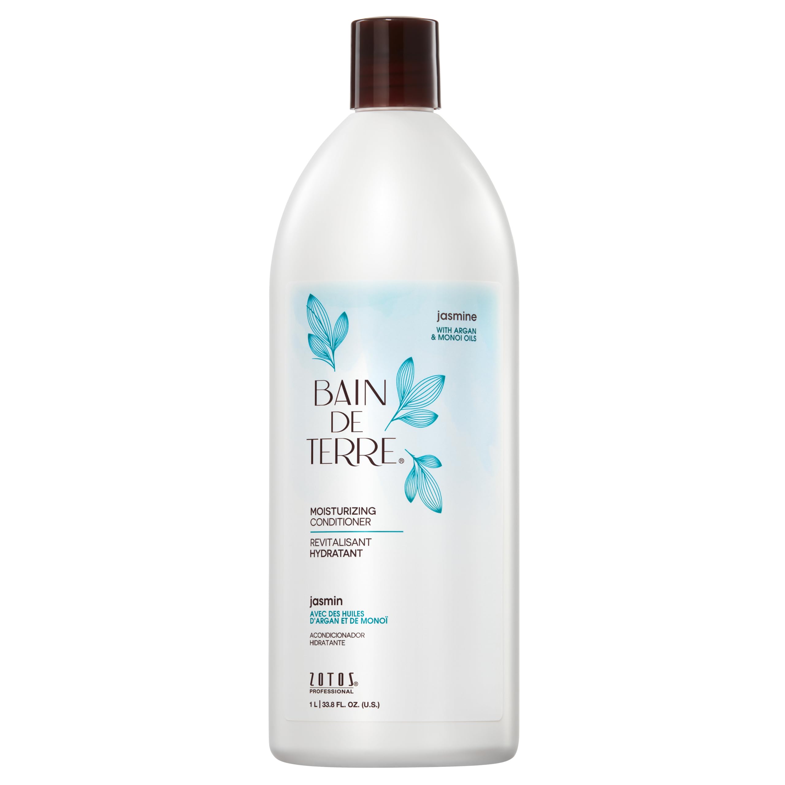 Bain de Terre front bottle showcasing jasmine conditioner packaging benefits shine