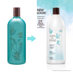 Bain de Terre pump dispensing shampoo for easy use
