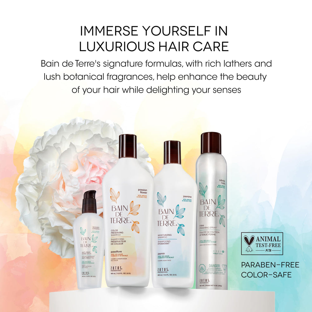 Bain de Terre creamy shampoo texture close-up showing hydration