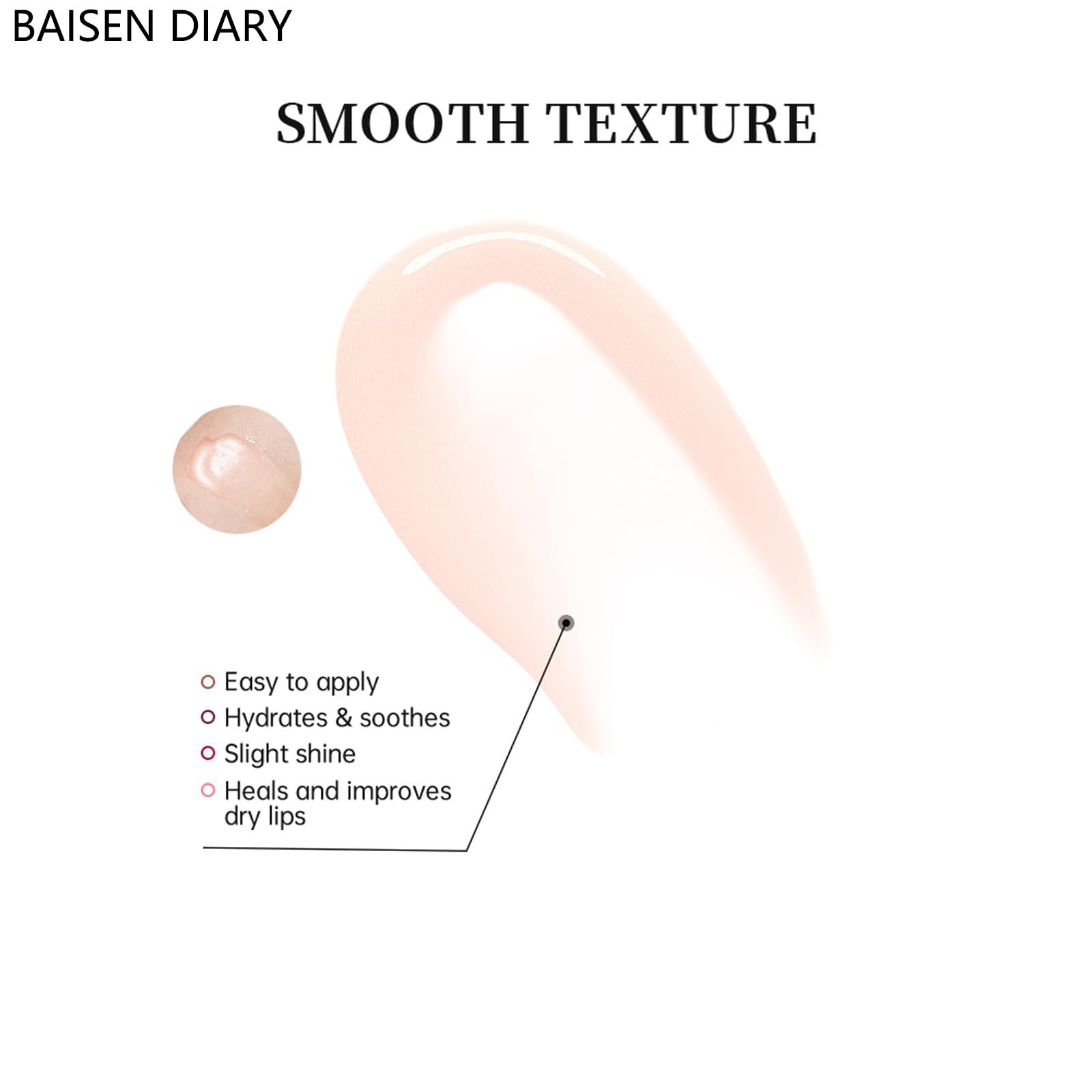 BAISEN DIARY before and after comparison showing improved lip softness and smoothness