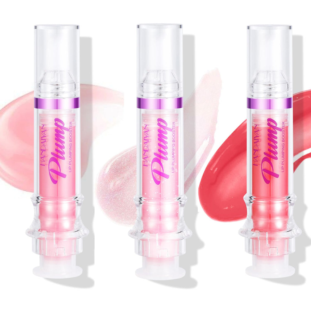 BAISEN DIARY front packaging showing three plumping lip oils and glossy tubes
