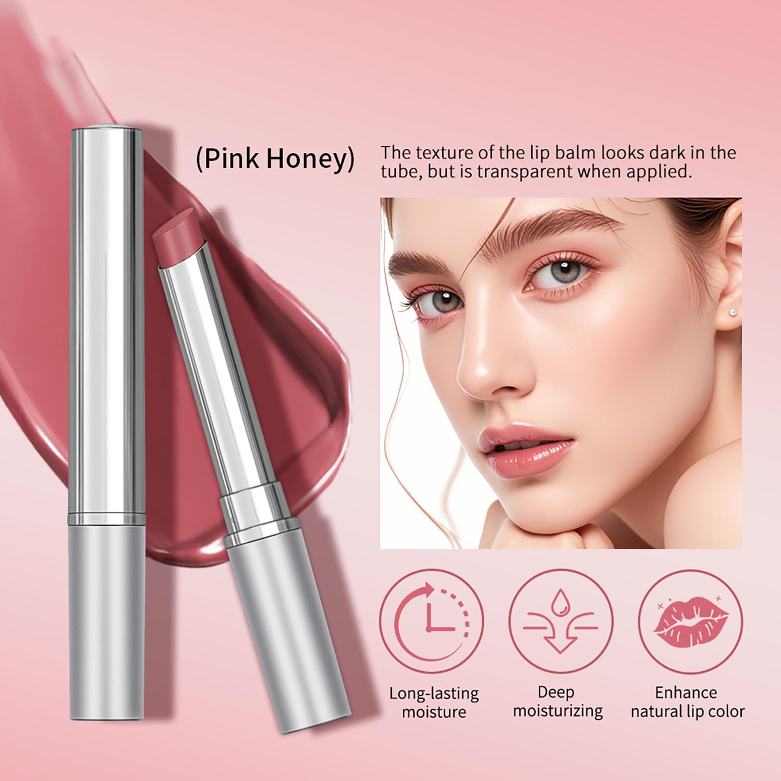 BAISEN DIARY applying tinted balm to lips for instant moisturized color
