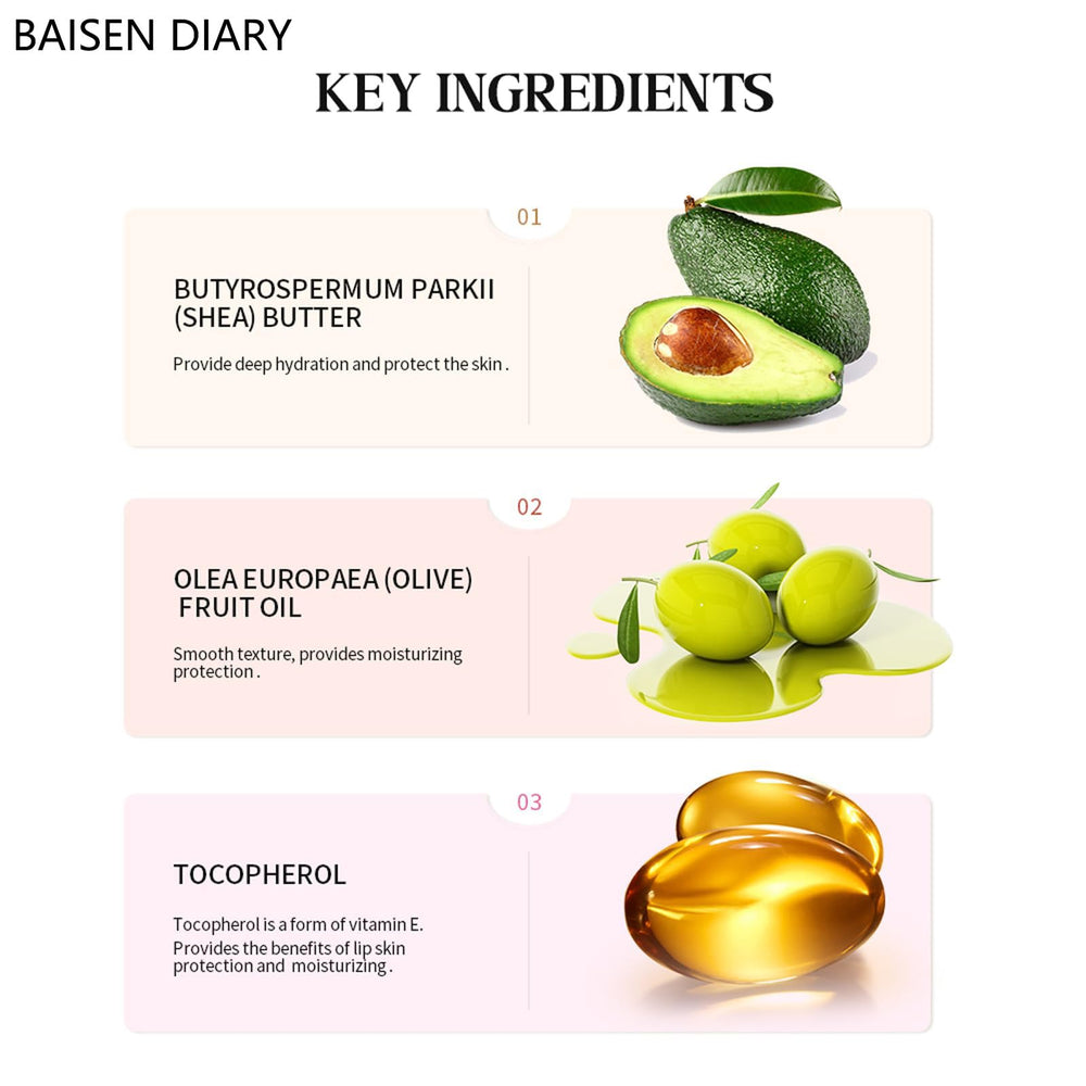BAISEN DIARY side label readable ingredients list ensuring natural, nourishing formula