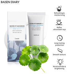 BAISEN DIARY tube beside centella plant for soothing ingredient benefit