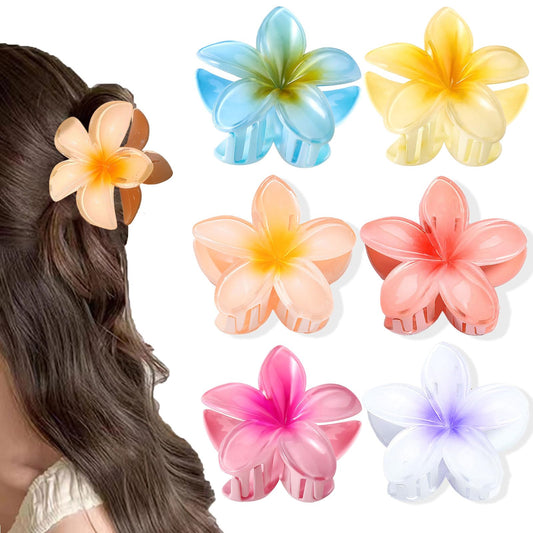 BAISEN front view showing six colorful flower clips for outfit coordination