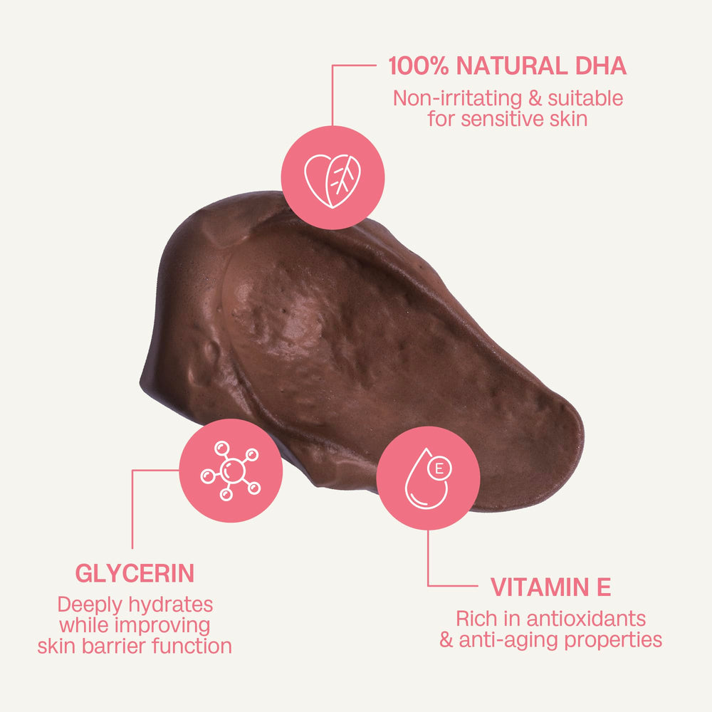 BALI BODY application mitt spreading mousse evenly for streak-free results