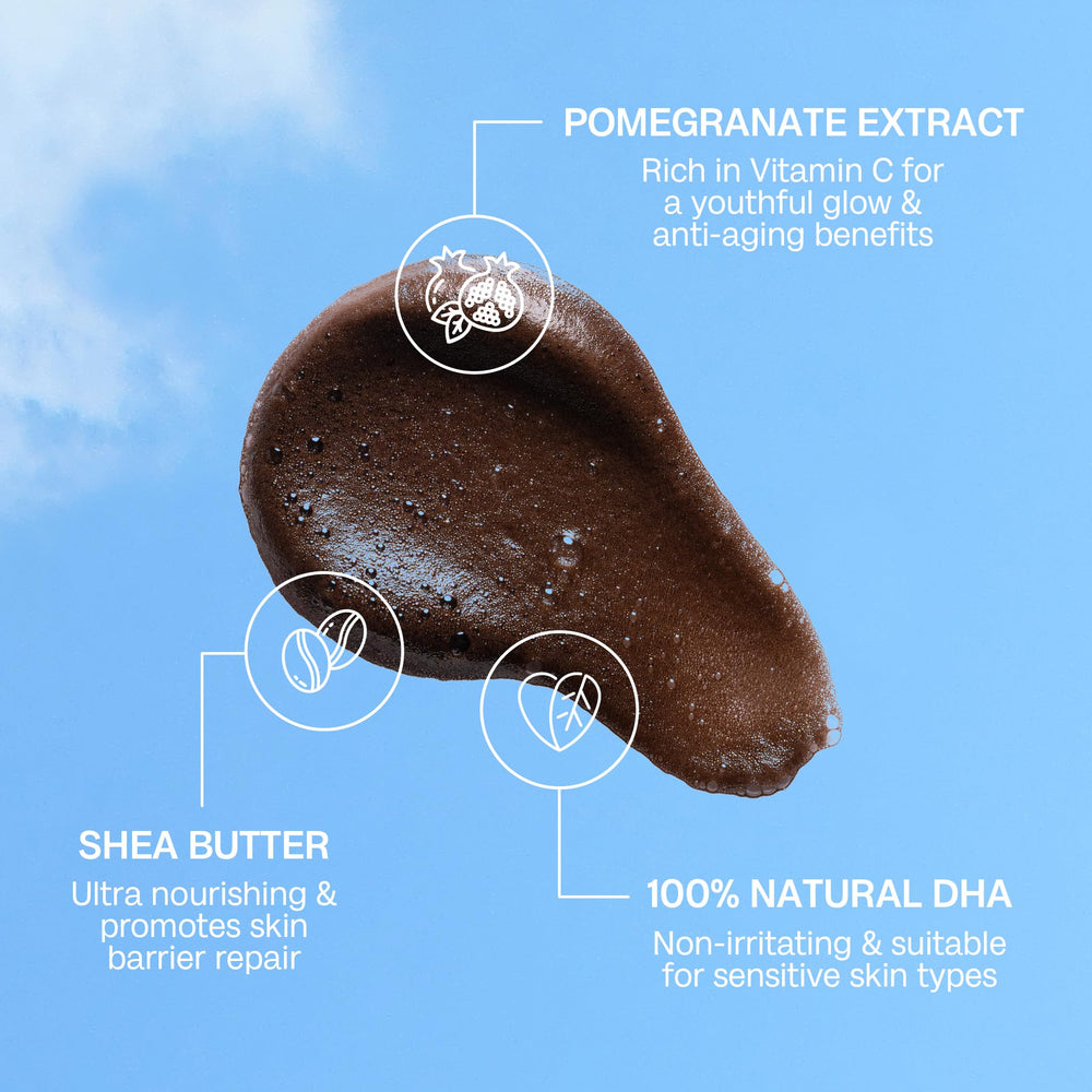 BALI BODY small face application showing subtle, buildable glow for face