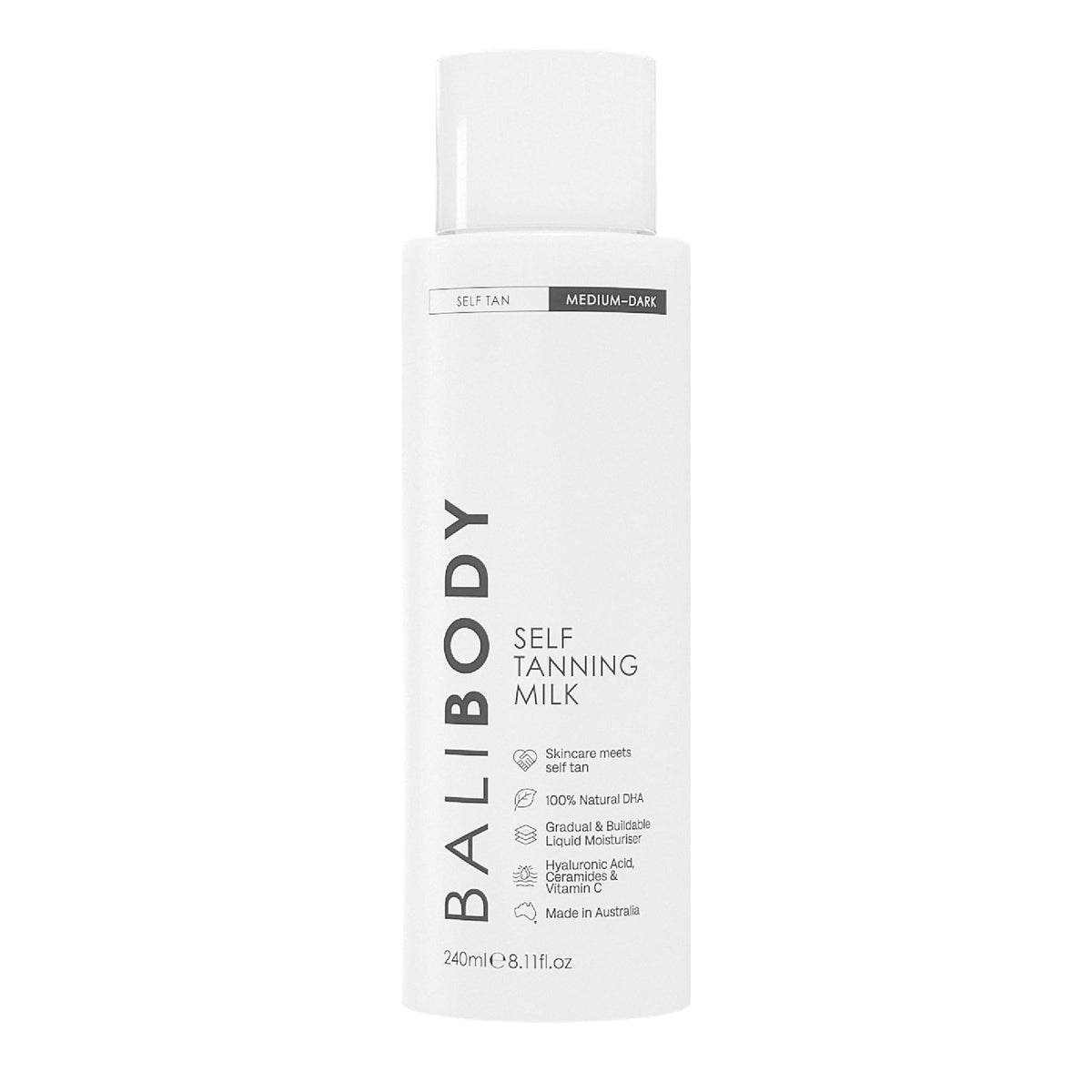 BALI BODY front bottle view showing packaging and clear product identity benefit