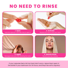 Bali Secret applying serum to hair ends to reduce frizz and add shine