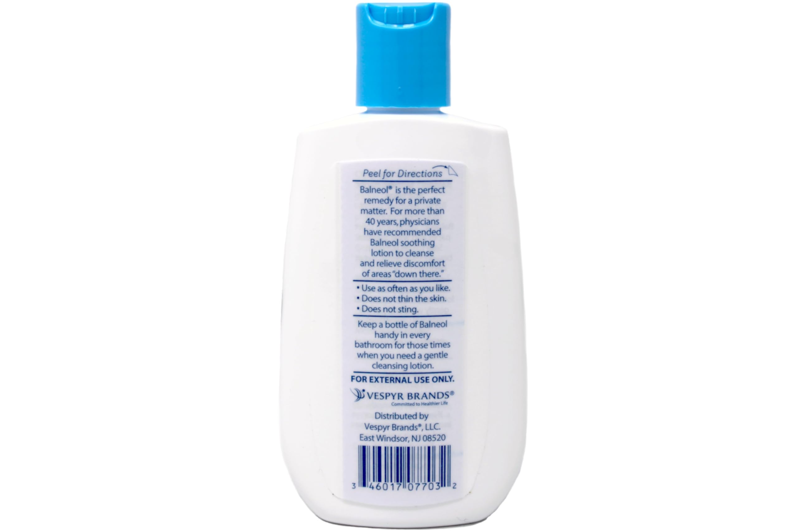 Person applying Balneol to external area demonstrating gentle cleansing and comfort