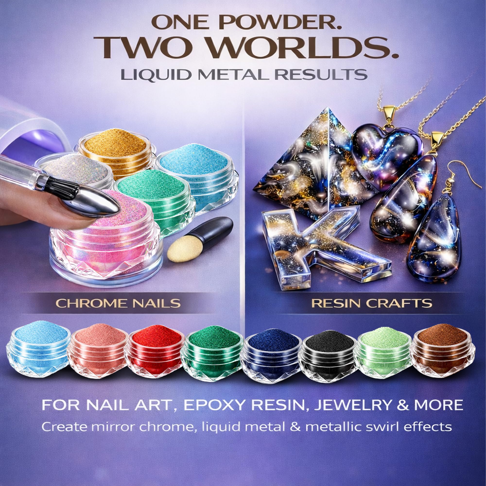 BALTIC DAY resin jewelry with pigment accents showcasing vivid color and polished detail