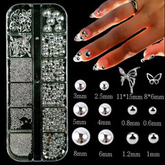 bana art silver piercing cross charms and rivets detailed view for edgy accents