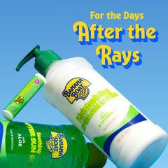 Banana Boat applying gel to arm demonstrating soothing cooling on warm skin