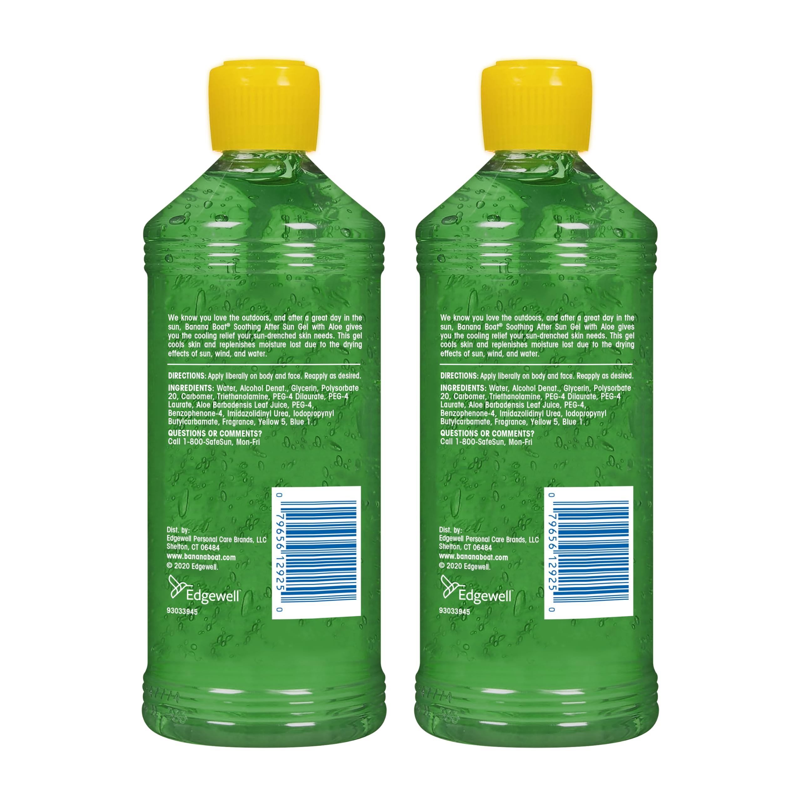 Banana Boat bottle beside sunglasses showing travel-ready after-sun care benefit