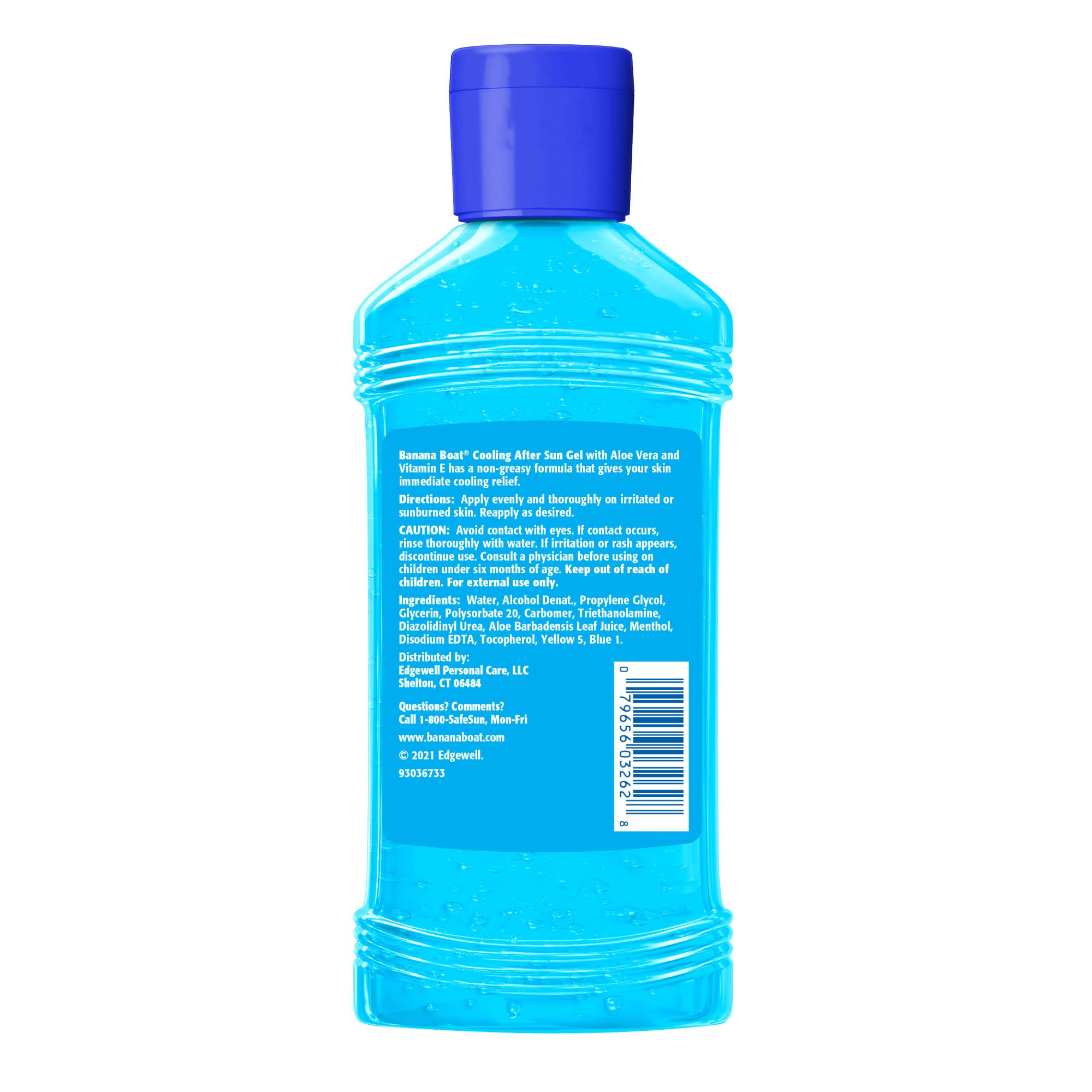 Banana Boat gel texture closeup showing lightweight gel for rapid cooling