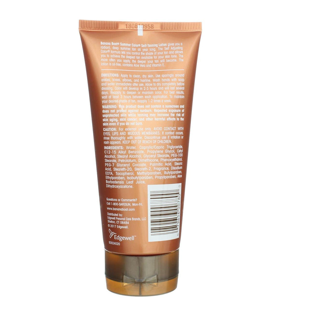 Banana Boat being applied to forearm demonstrating even, streak-free coverage benefit