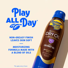 Banana Boat clear oil texture on skin leaving a non-greasy silky finish