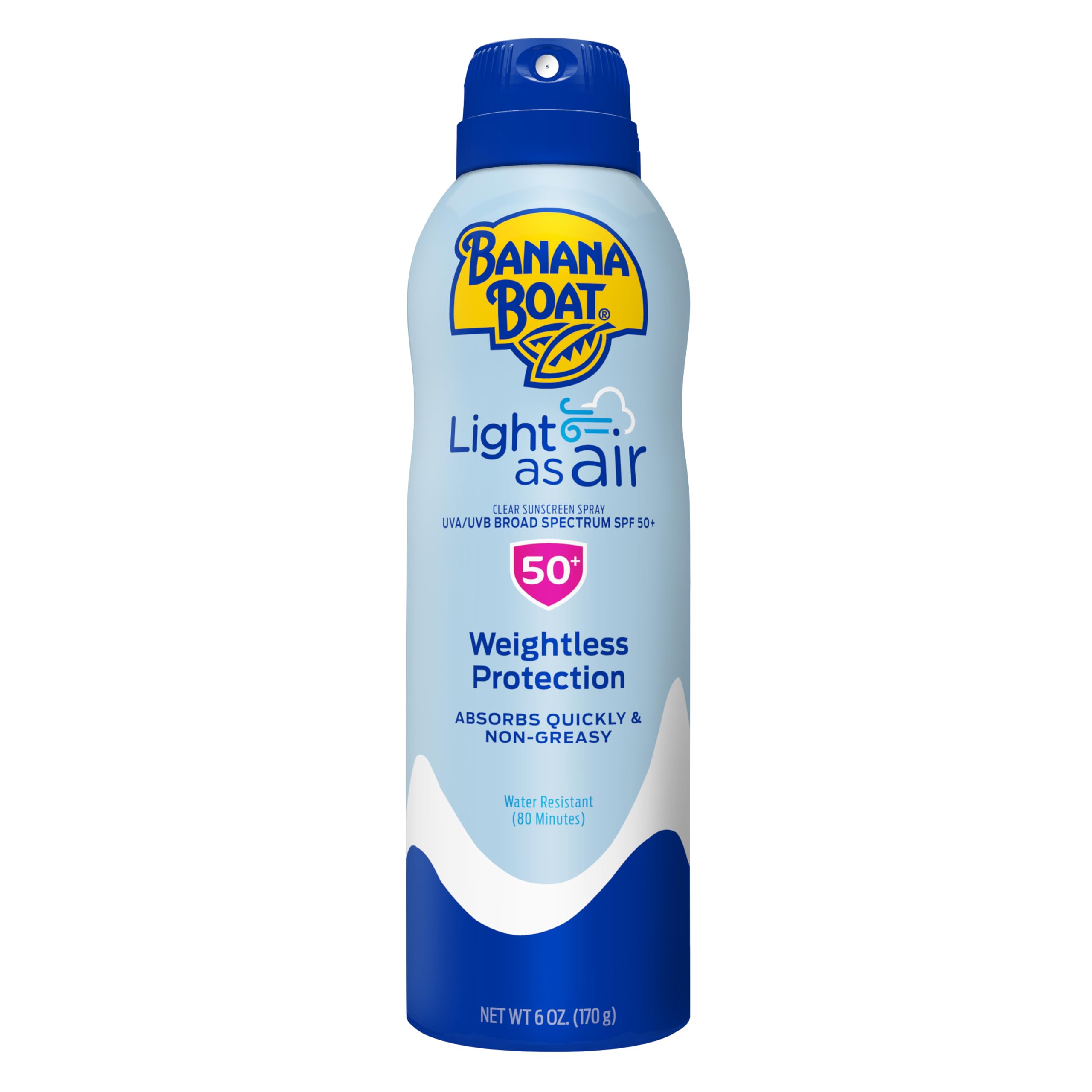Banana Boat front packaging showing SPF 50+ protection and compact 6 oz size benefit