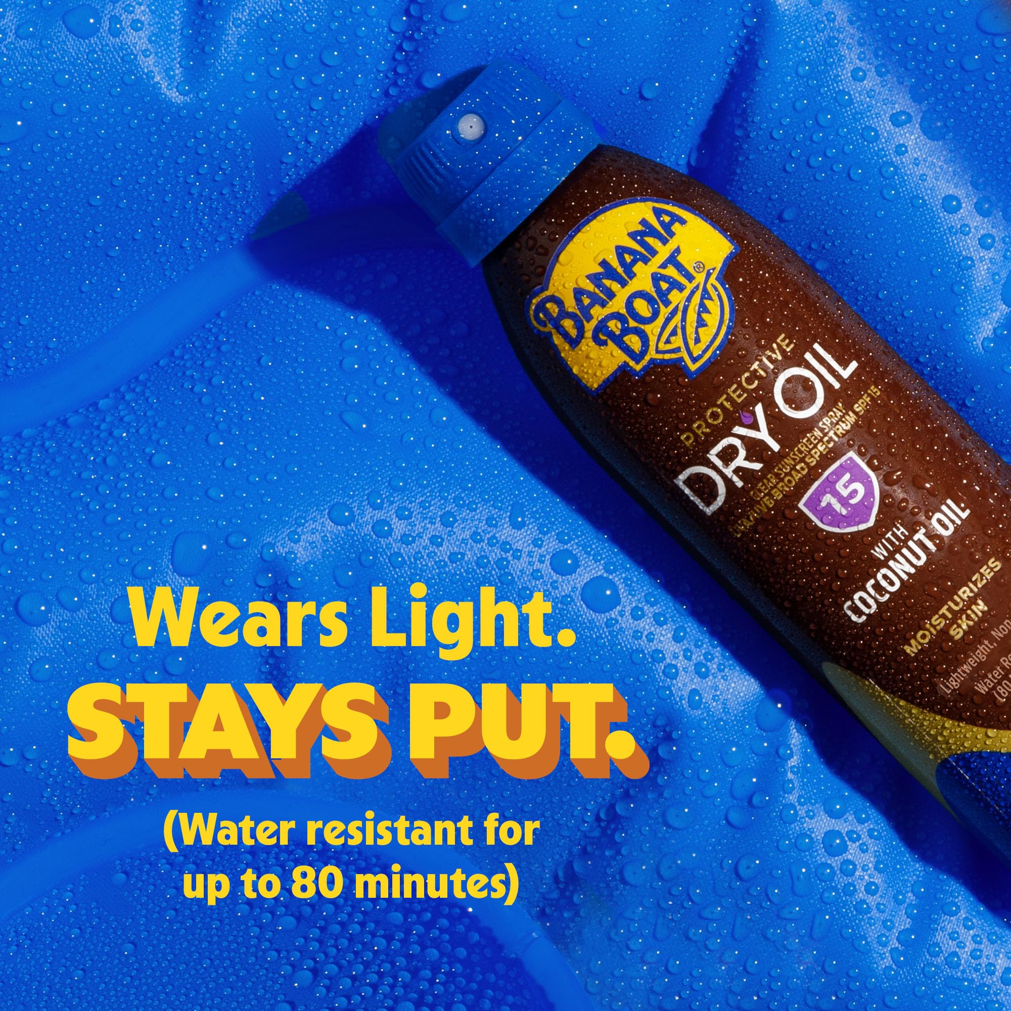 Banana Boat in-hand application showing twist 'n lock cap-free convenience