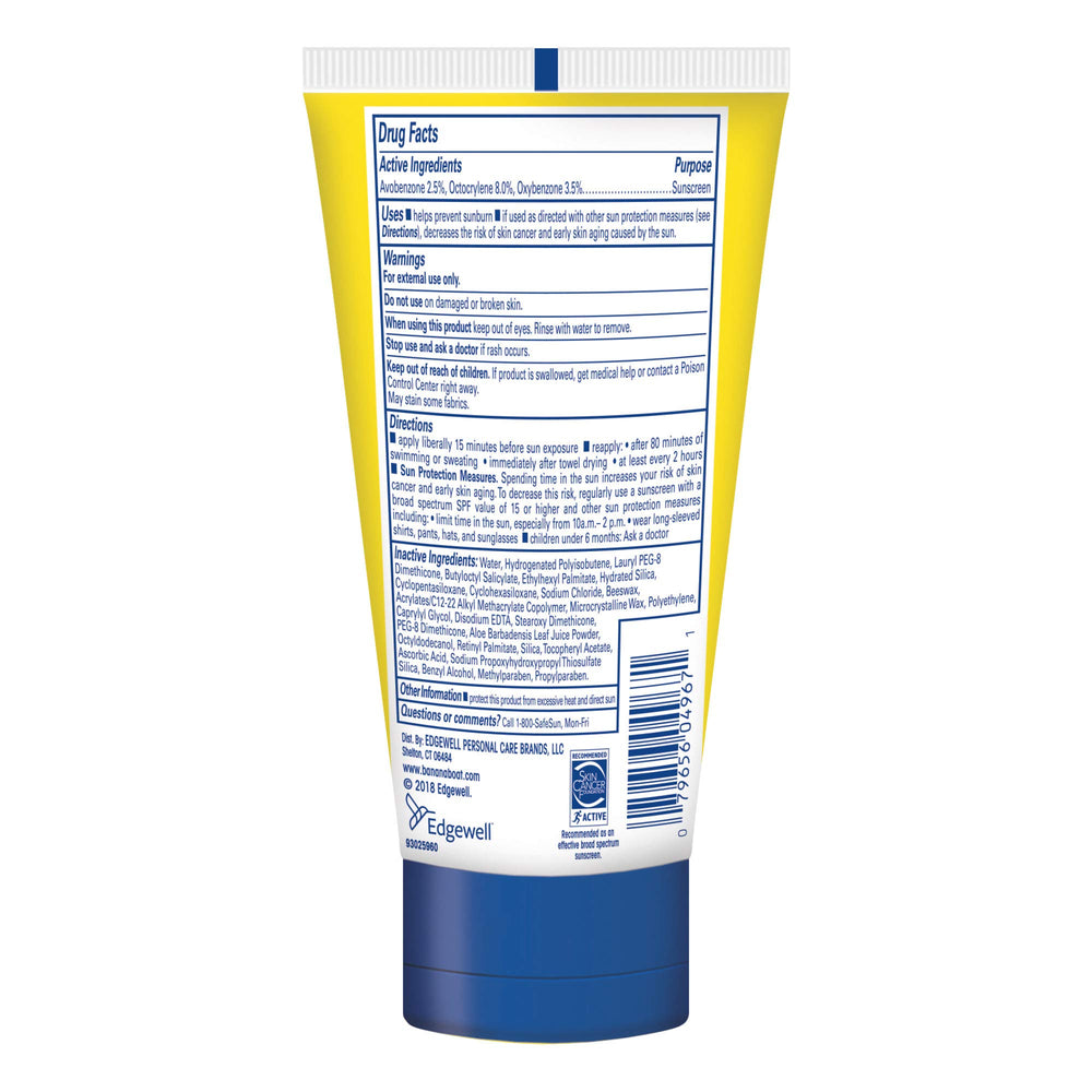 Banana Boat close-up of lotion texture, quick-absorbing and lightweight