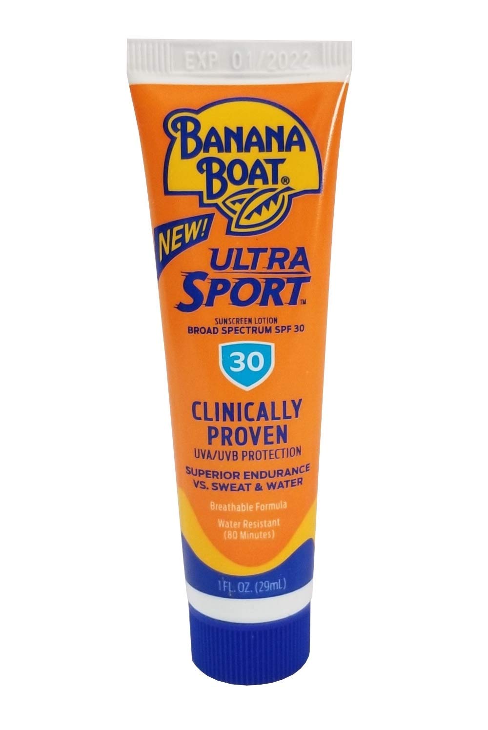 Banana Boat 1 oz tube in a pocket demonstrating compact, travel-ready size