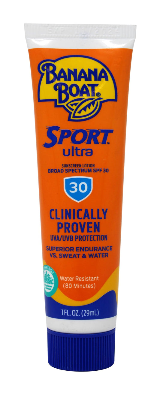 Banana Boat tube close-up showing lotion texture for quick absorption
